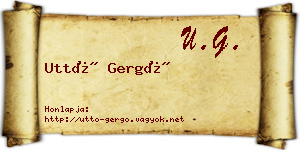 Uttó Gergő névjegykártya
